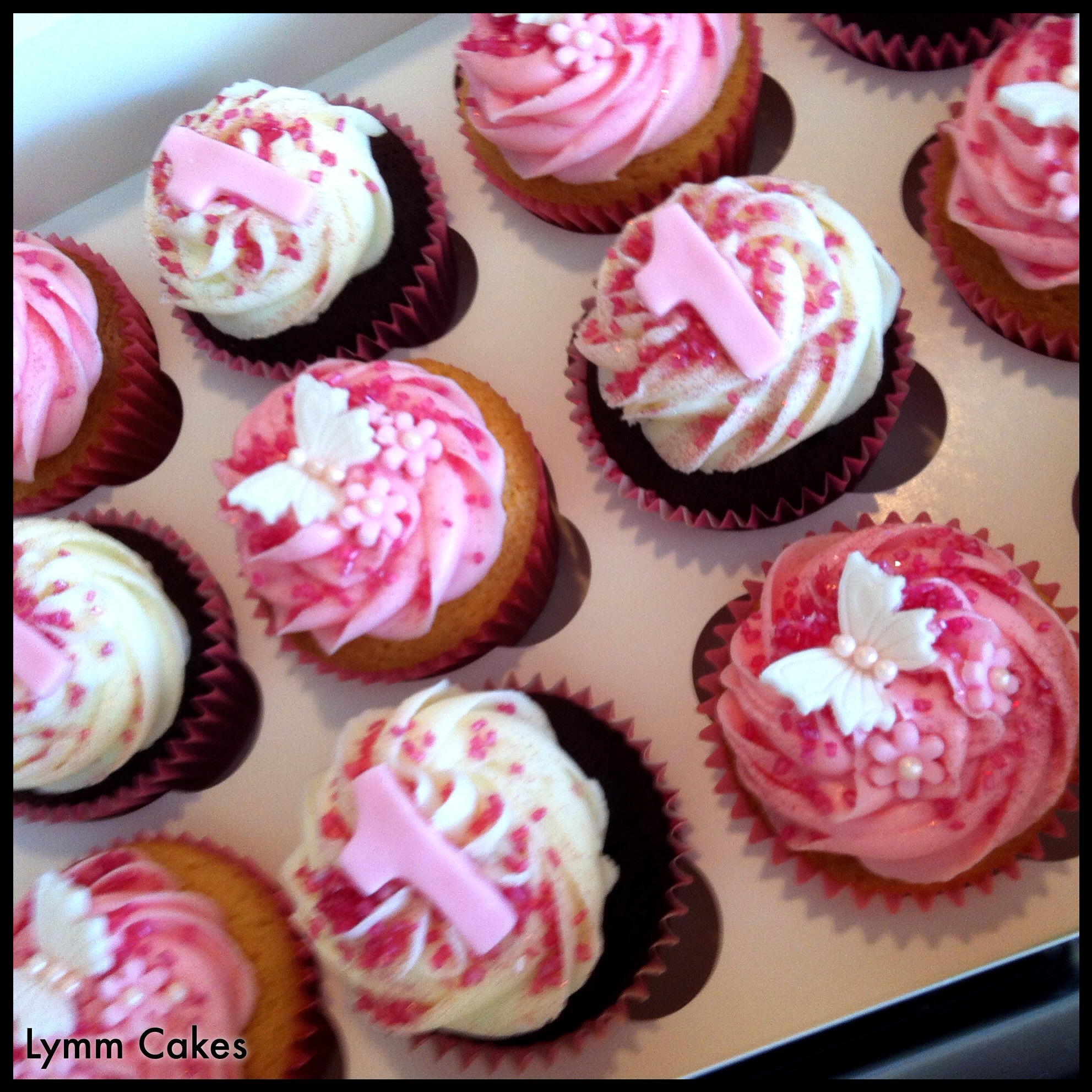Girls 1st Birthday Cupcakes