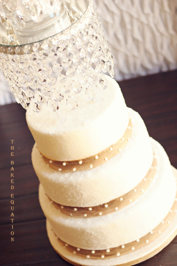 Gold and Ivory Wedding Cake