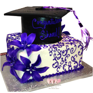 Graduation Cake with Flowers Graduation Cake with Flowers