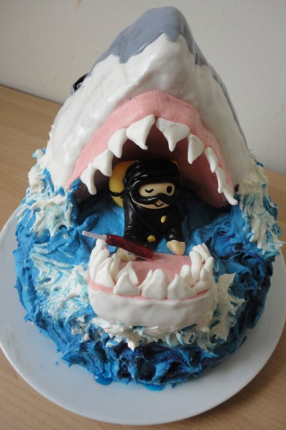 Great White Shark Birthday Cake