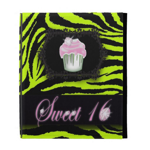 Green Zebra Print Cupcakes