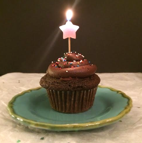 Happy Birthday Chocolate Cupcake with Candle Happy Birthday Chocolate Cupcake with Candle