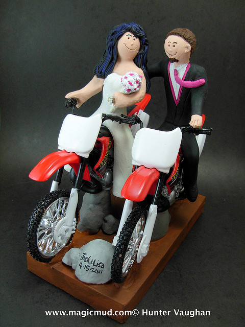 Honda Dirt Bike Wedding Cake Topper