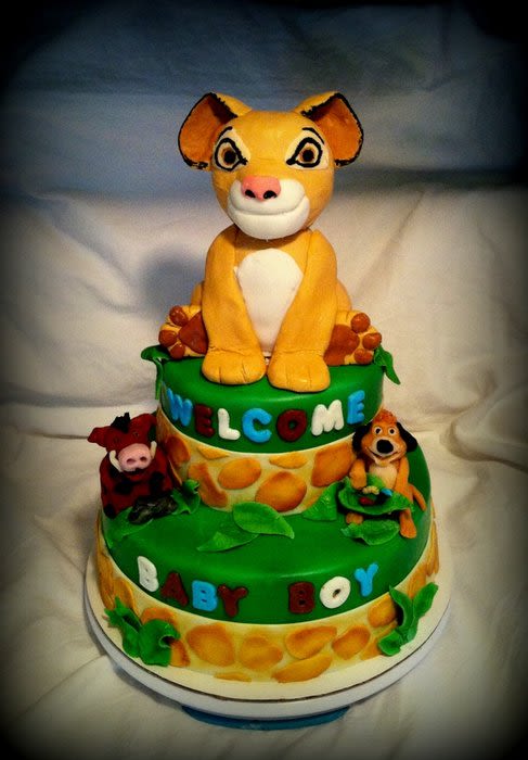 Lion King Theme Baby Shower Cake