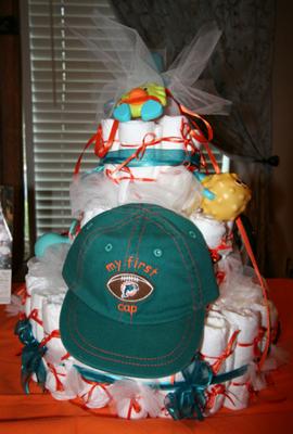 Miami Dolphins Baby Shower Cake Miami Dolphins Baby Shower Cake