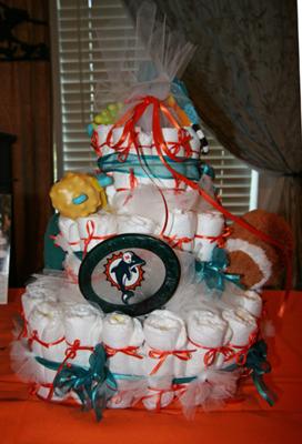 Miami Dolphins Baby Shower Cake Miami Dolphins Baby Shower Cake