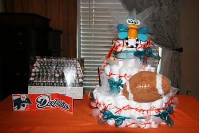 Miami Dolphins Diaper Cake