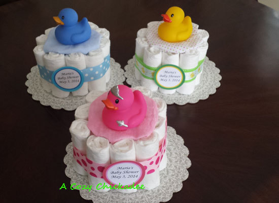 Mini Diaper Cake Centerpieces