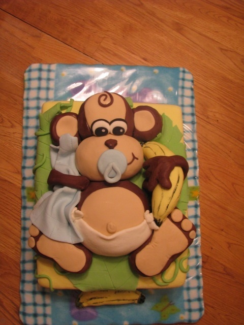 Monkey Baby Shower Cake