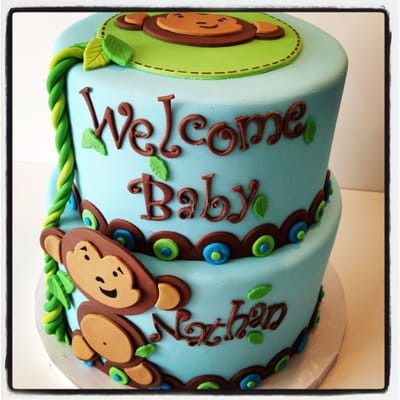 Monkey Baby Shower Cake