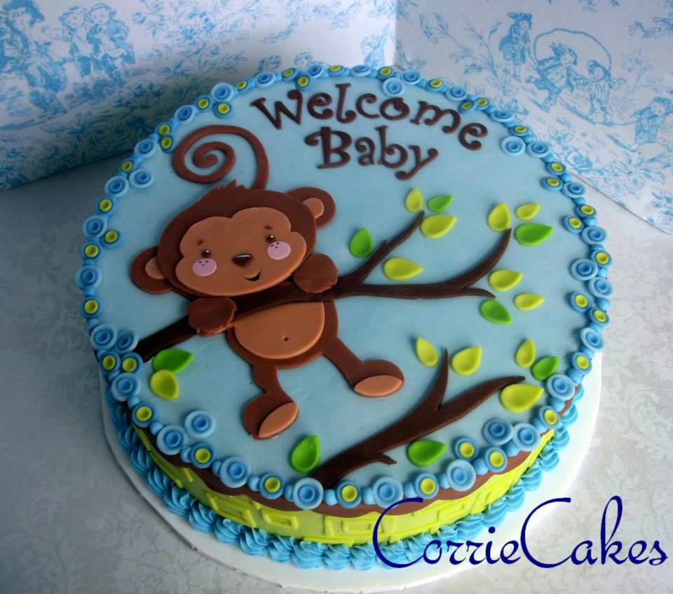 Monkey Themed Baby Shower Cake