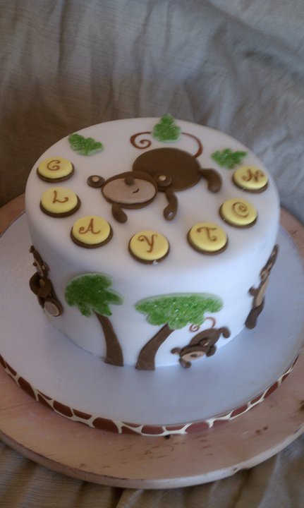 Monkey Themed Baby Shower Cake Monkey Themed Baby Shower Cake