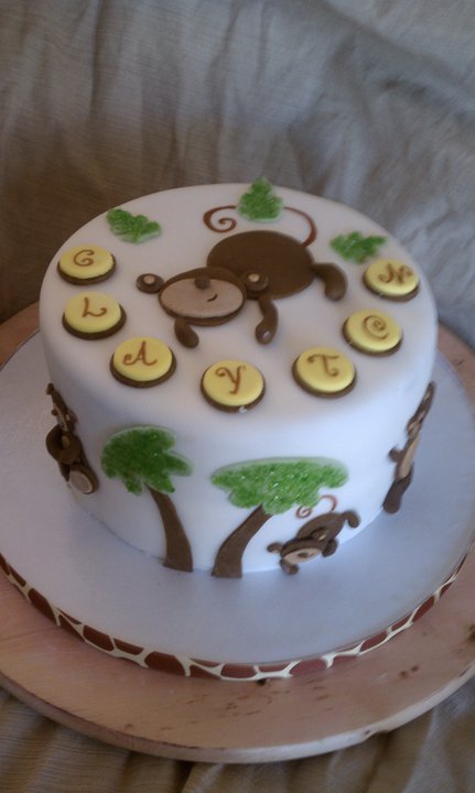 Monkey Themed Baby Shower Cake