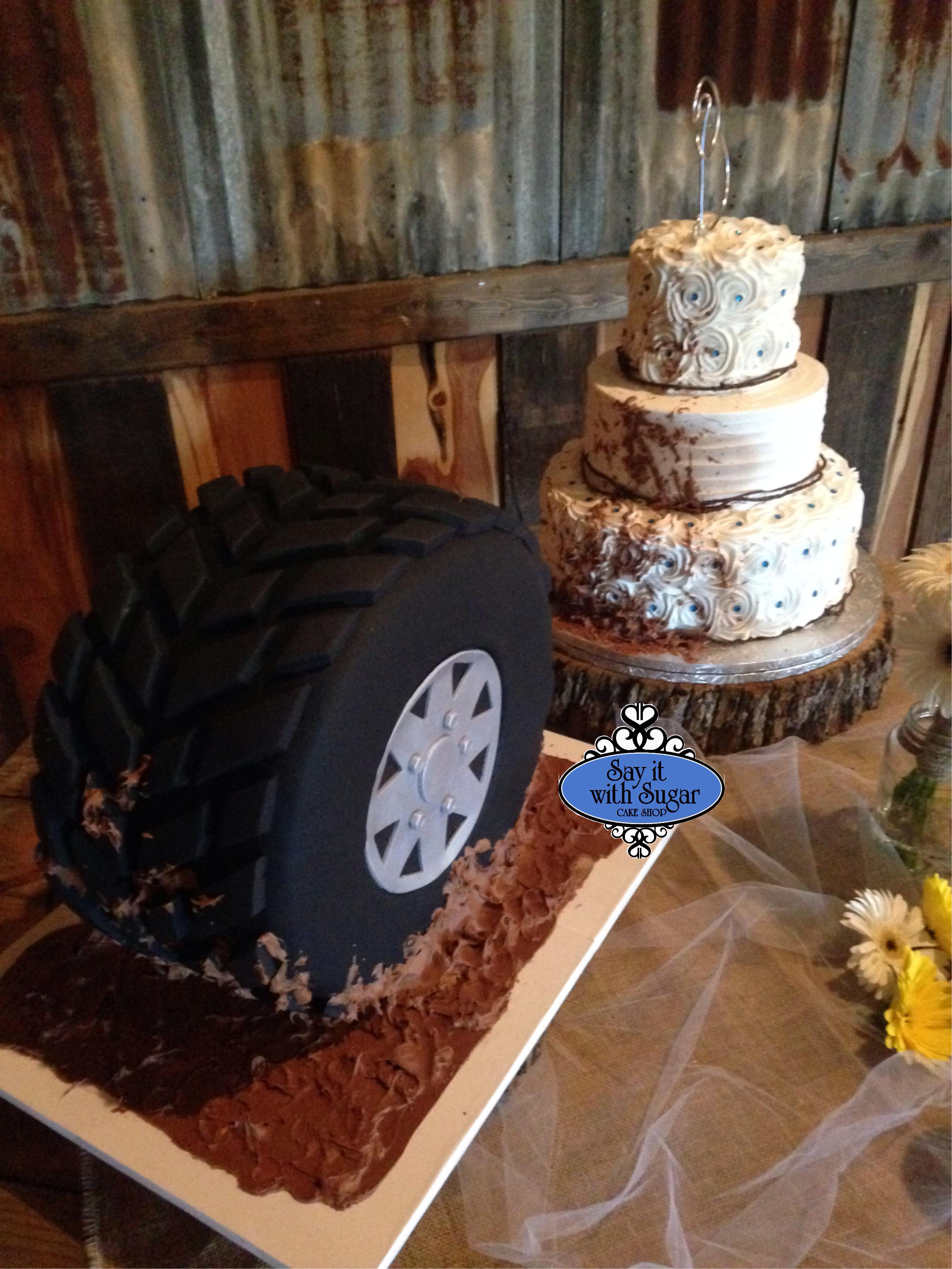 Mud Tire Wedding Cake