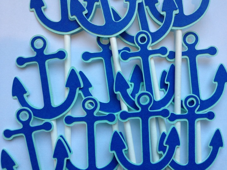 Nautical Baby Shower Cupcake Toppers