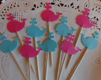 Nautical Baby Shower Cupcake Wrappers with Picks Nautical Baby Shower Cupcake Wrappers with Picks