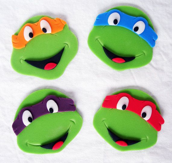 Ninja Turtle Edible Cupcake Toppers