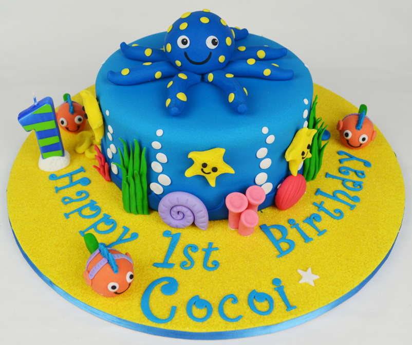 Ocean Sea Creatures Birthday Cake