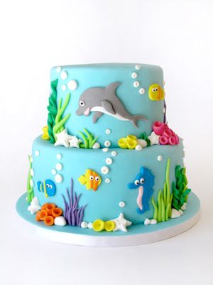 Ocean Themed Birthday Cake