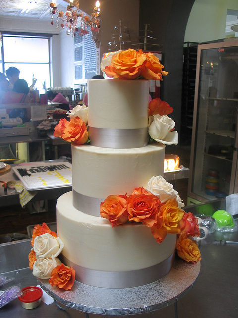 Orange and Silver Wedding Cake Orange and Silver Wedding Cake