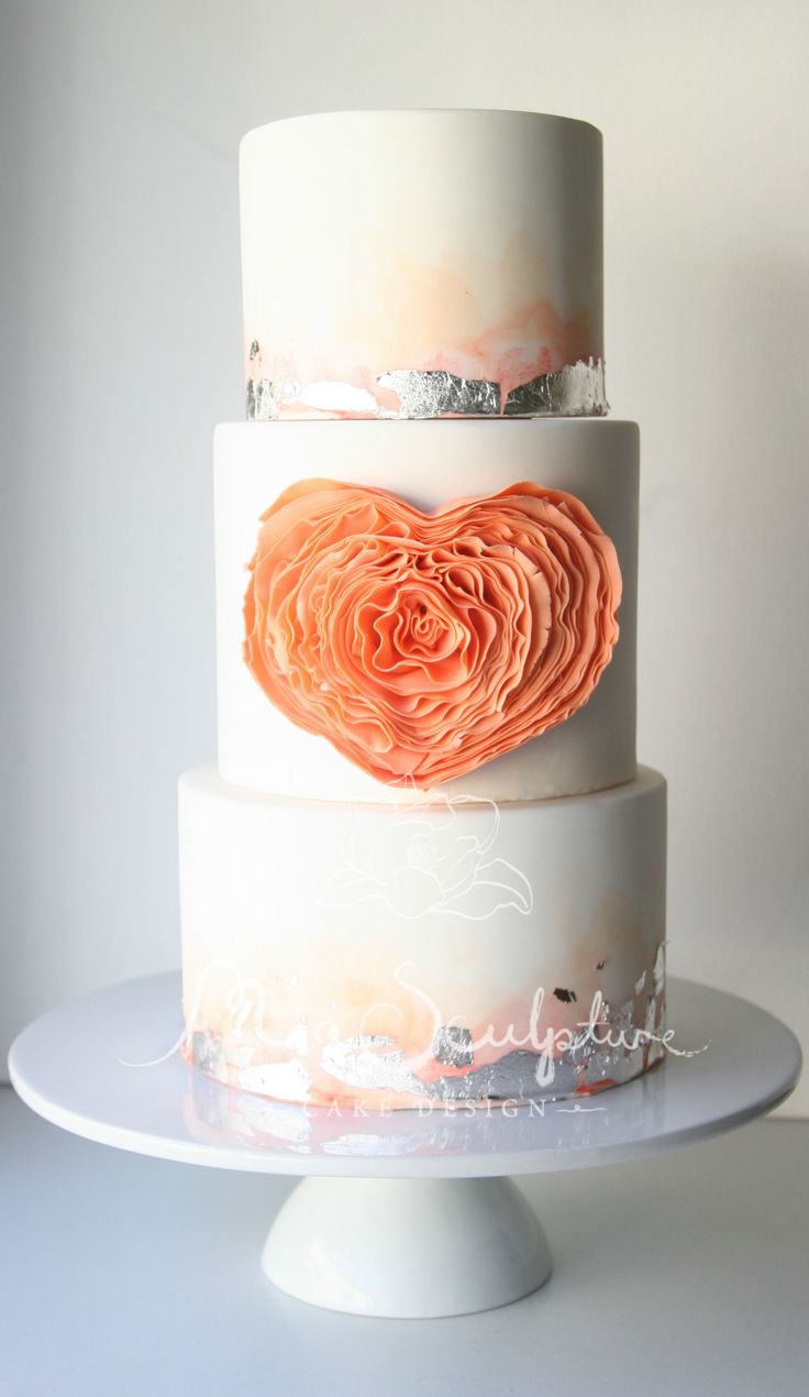 Orange and Silver Wedding Cake Orange and Silver Wedding Cake
