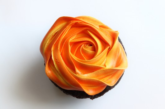Orange and Yellow Rose Cupcakes