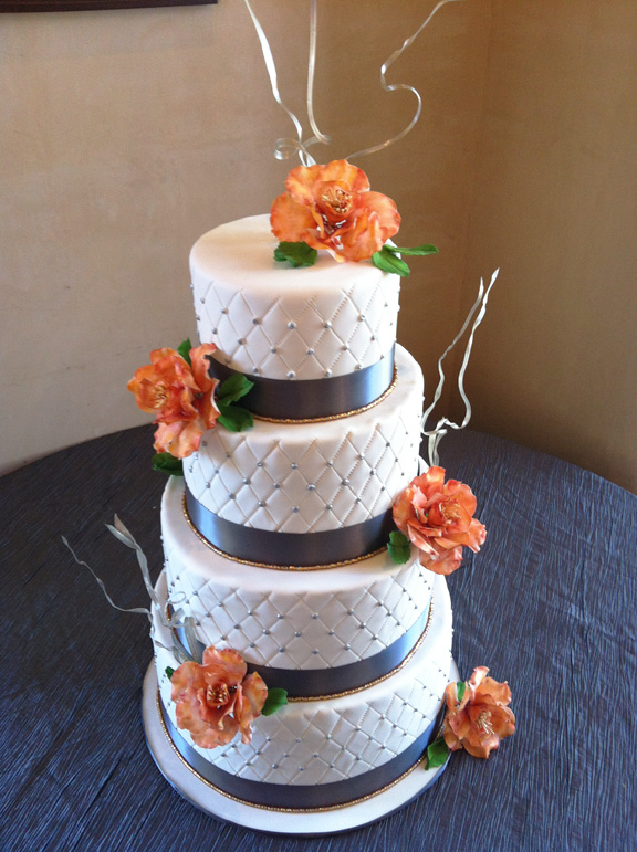Orange Fondant Wedding Cake Orange Fondant Wedding Cake