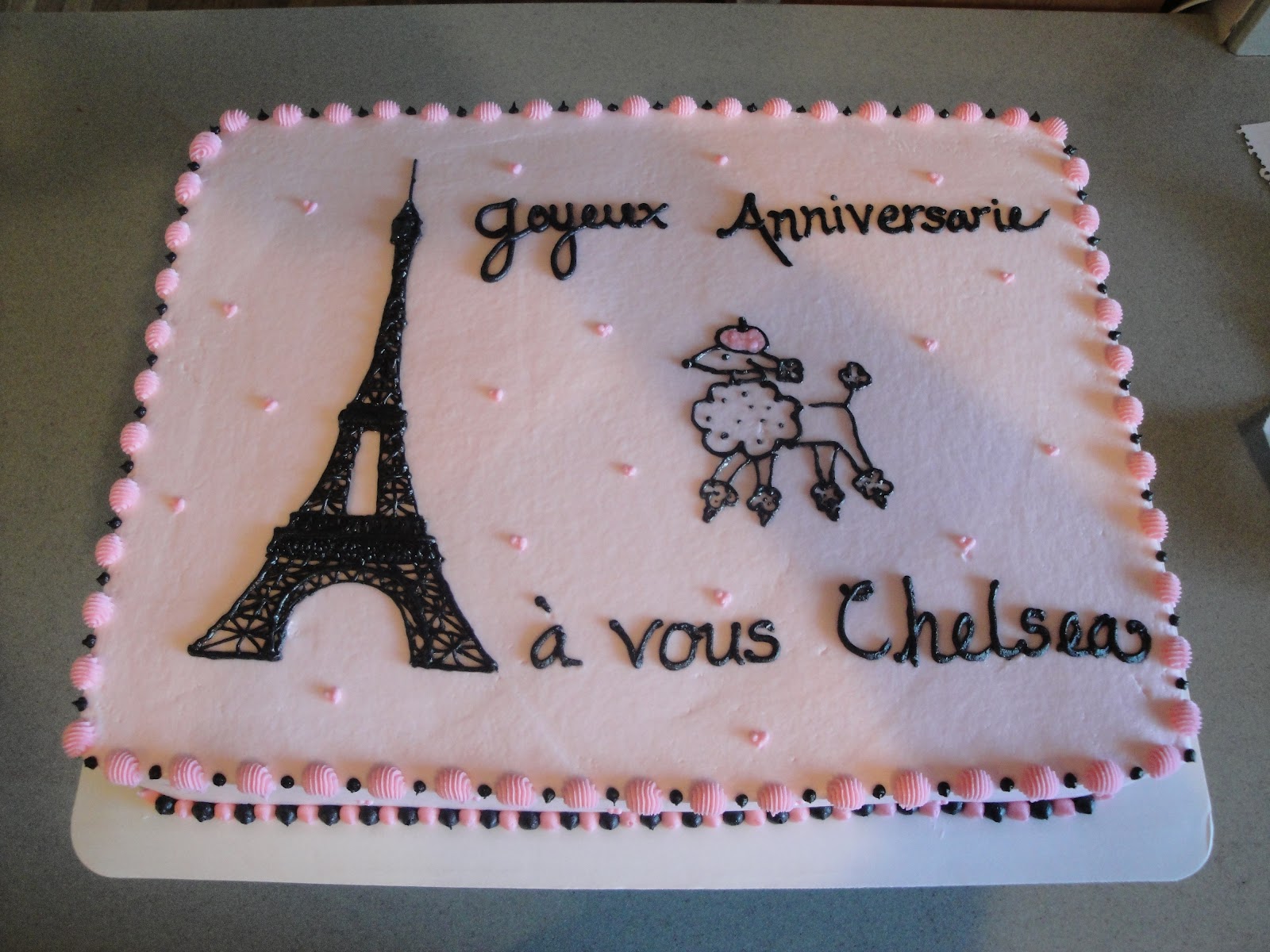 Paris Theme Sweet 16 Birthday Cake