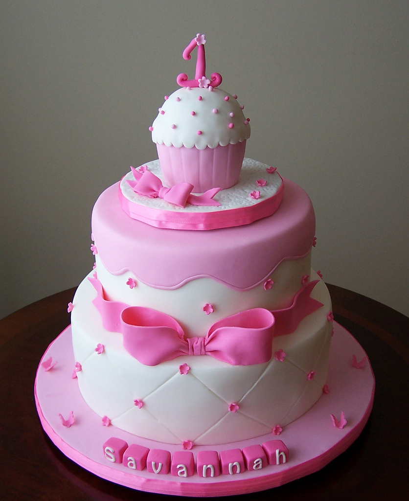 Pink 1st Birthday Cake Pink 1st Birthday Cake