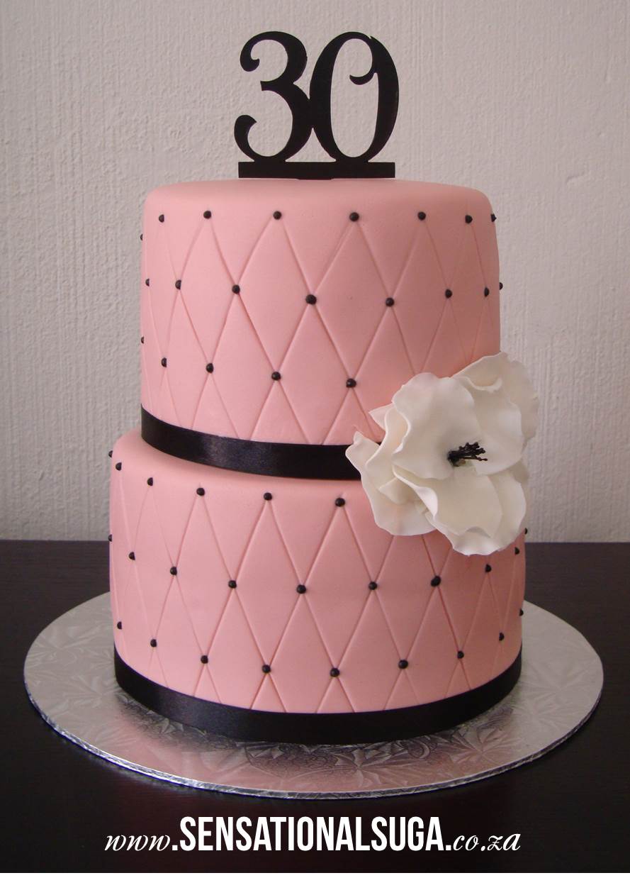 Pink and Black 30th Birthday Cakes