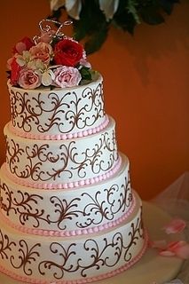 Pink and Gold Quinceanera Cake