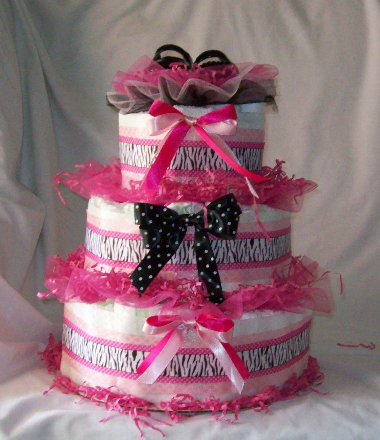 Pink Baby Girl Diaper Cakes