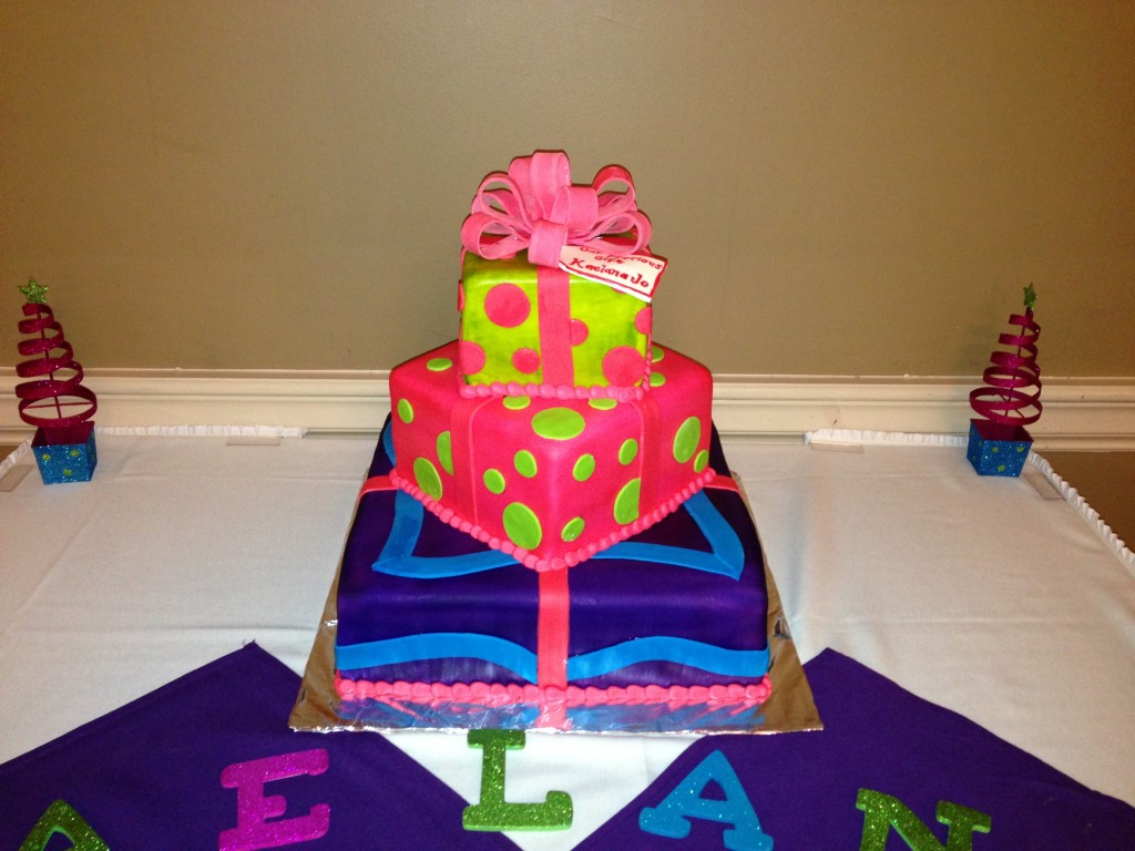 Pink Purple and Green Baby Shower Decorations