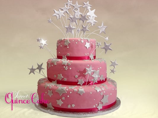 Pink Quinceanera Cake