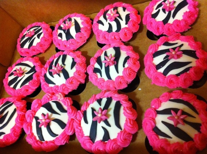 Pink Zebra Cupcakes