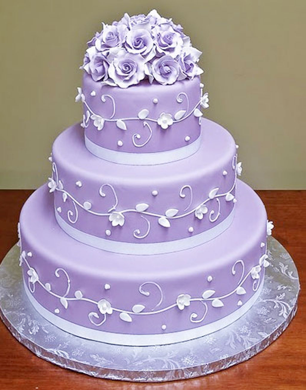 Purple and Lavender Wedding Cake