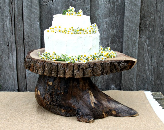 Rustic Wood Cake Stand Wedding