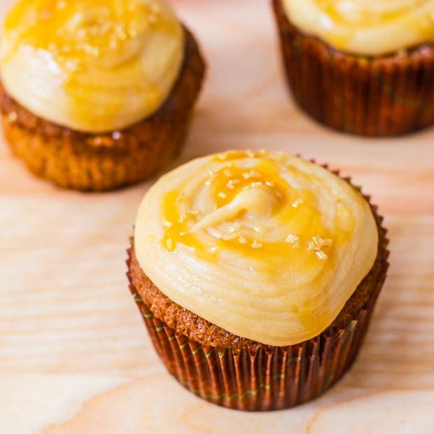 Salted Caramel Apple Cupcakes with Frosting