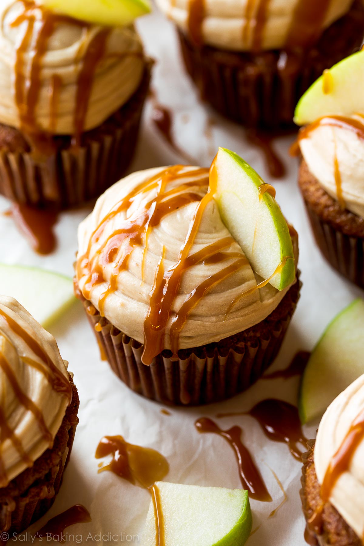 Salted Caramel Apple Cupcakes with Frosting