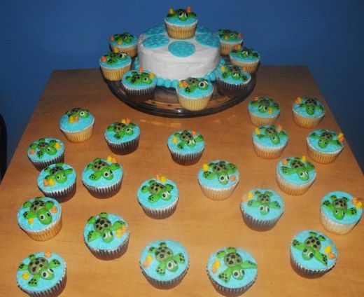 Sea Turtle Cupcake Cake