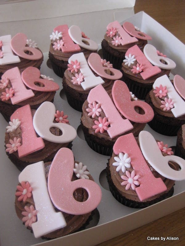 Sweet 16 Birthday Cupcake Ideas