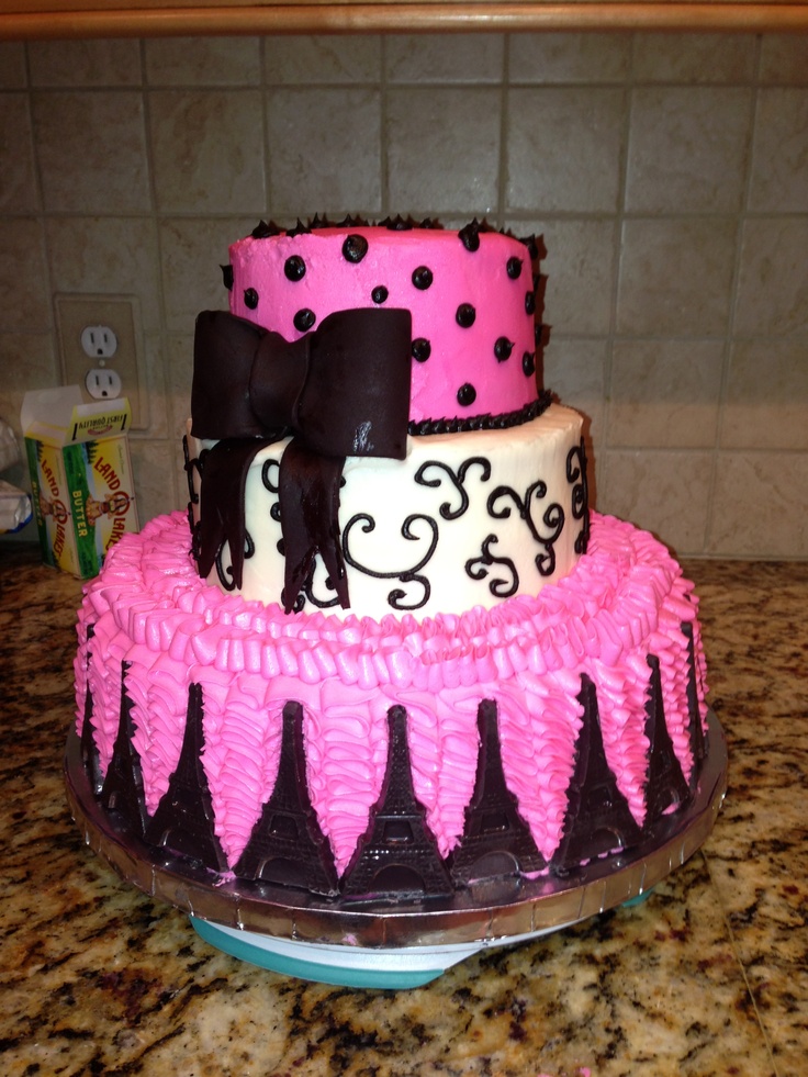 Sweet 16 Paris Theme Cake