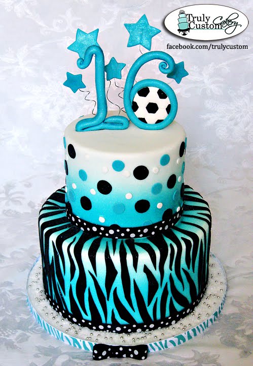 Teal Sweet 16 Birthday Cakes