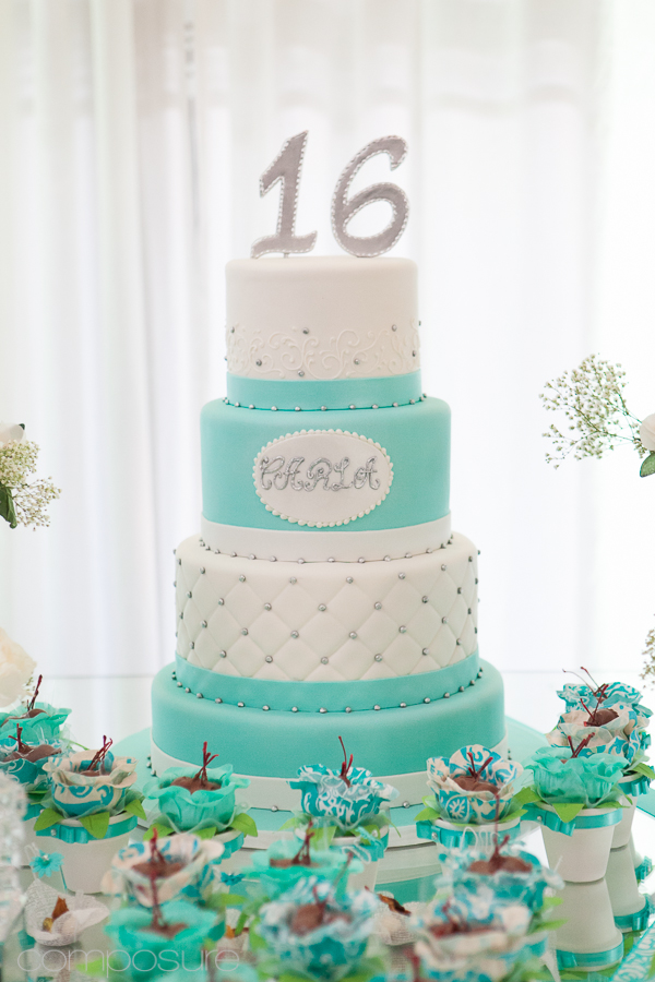 Tiffany Blue Sweet 16 Cake