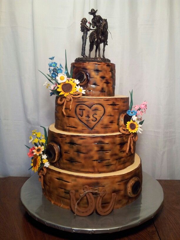 Tree Bark Wedding Cake