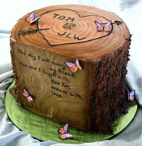 Tree Stump Grooms Cake