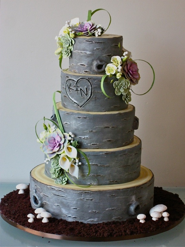 Tree Trunk Wedding Cake