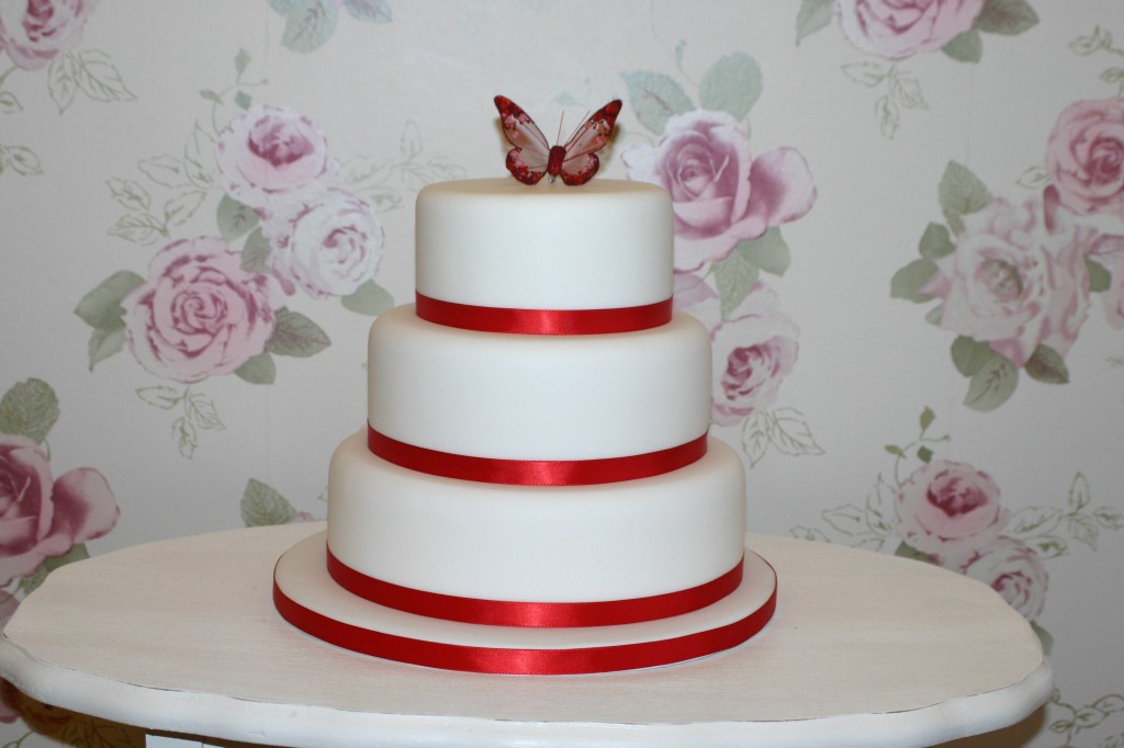 Wedding Cake Red Ribbon Bakery