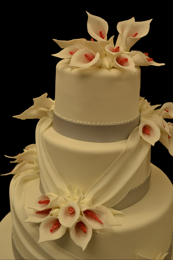 Wedding Cake with Calla Lilies