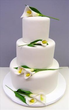 Wedding Cake with Calla Lilies